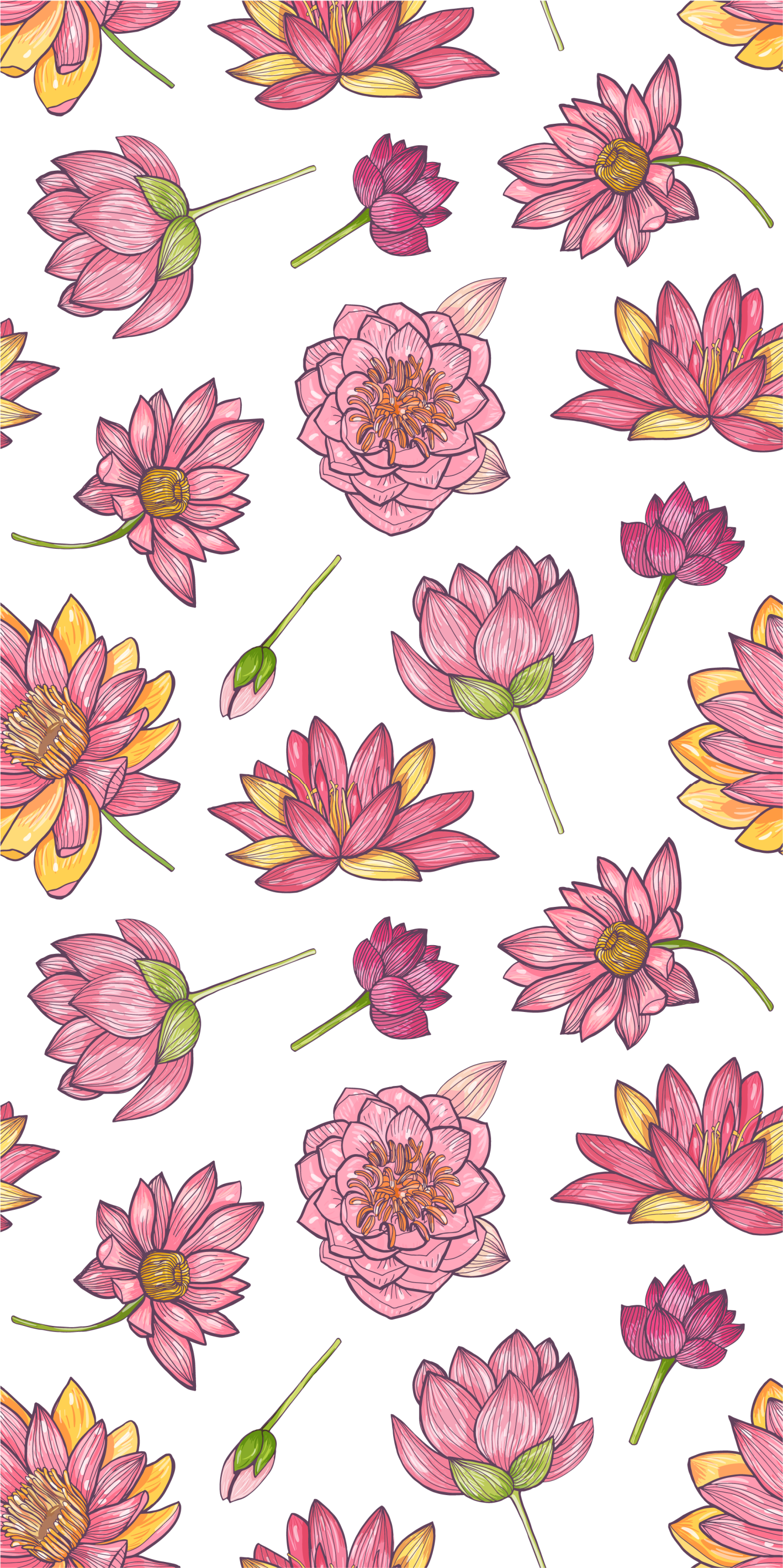 Vinylmatta natur med rosa lotusblommor - Tenstickers
