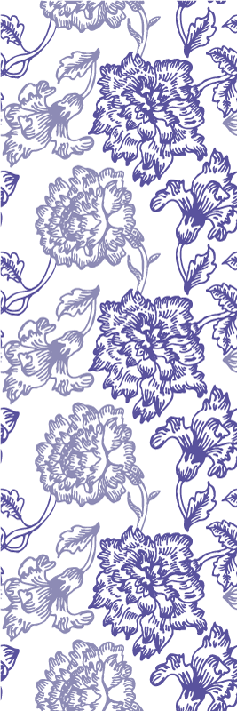 Vinylmatta natur mjukt lila blommönster - Tenstickers