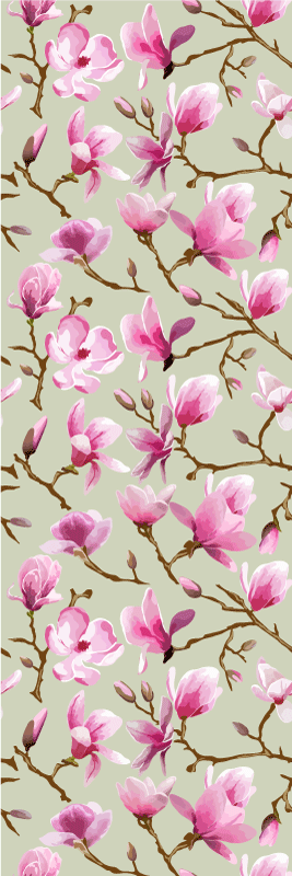 Vinylmatta natur vacker lila magnolia trädkrona - Tenstickers