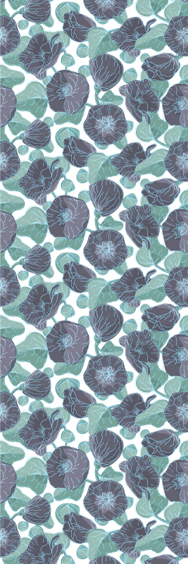 Vinylmatta natur malva blommor - Tenstickers