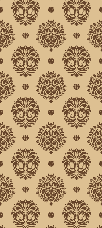 Vinylmatta årgång beige vintage damask stil - Tenstickers
