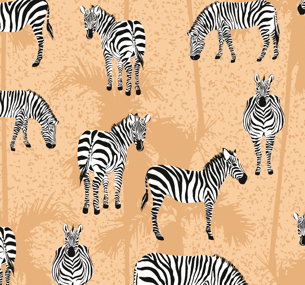 Vinylmatta djur zebra tapet för badrum - Tenstickers