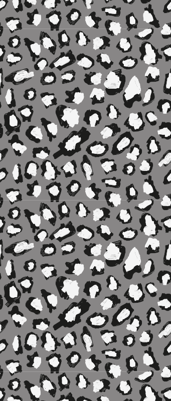 Vinylmatta djur grå och vit leopardmönster - Tenstickers