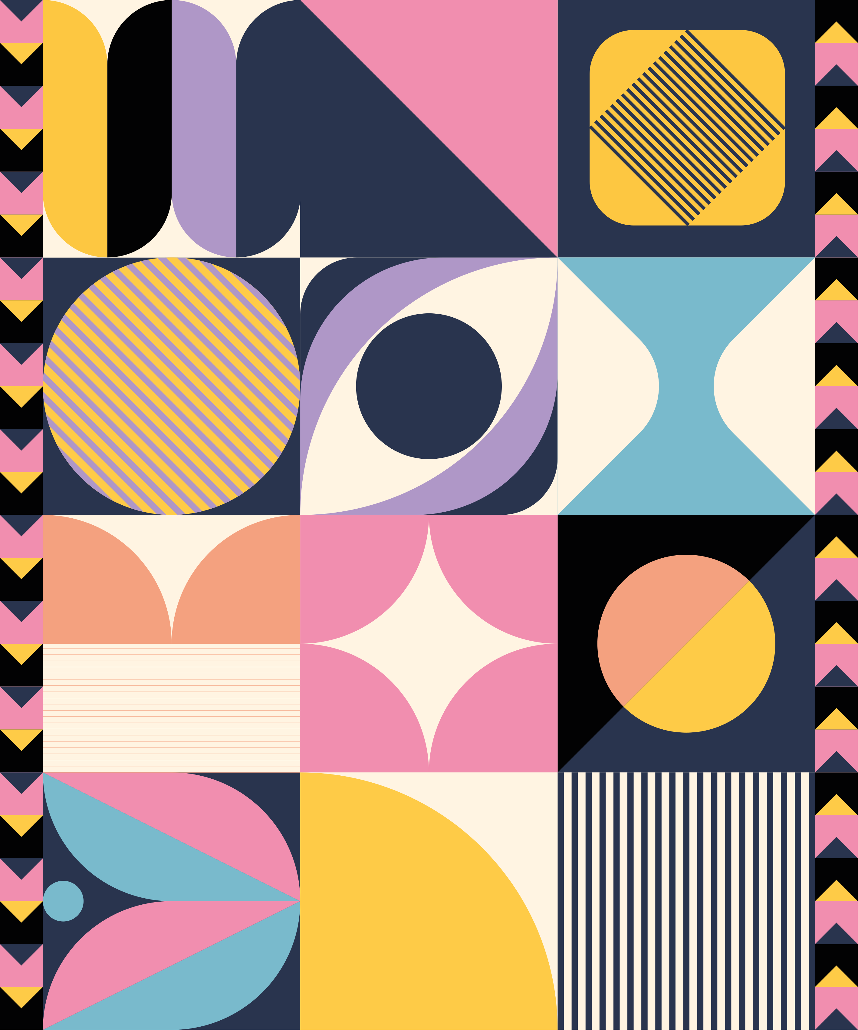 Vinylmatta modern geometrisk konst med flera figurer - Tenstickers
