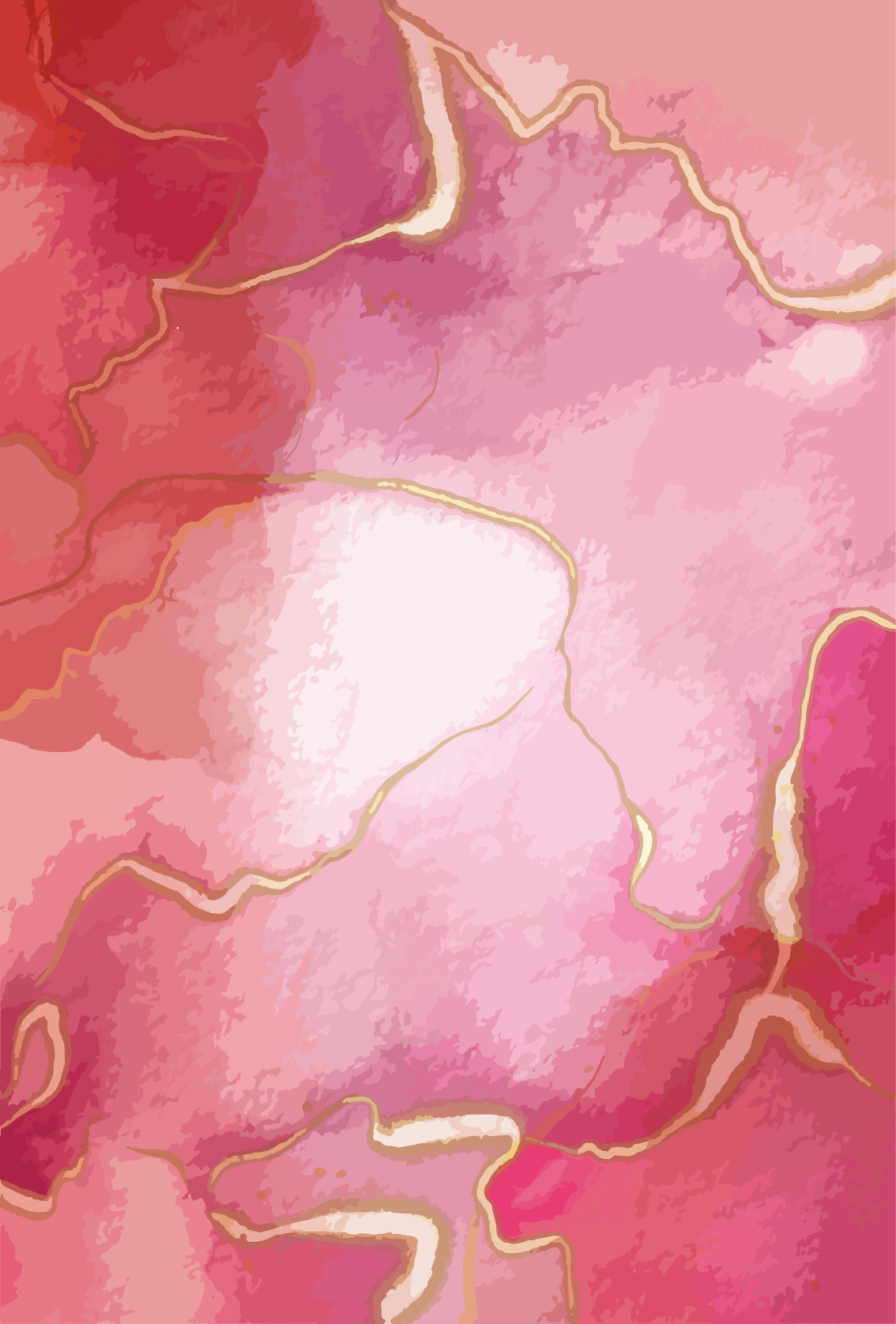 Vinylmatta modern rosa och guld marmor effekt - Tenstickers