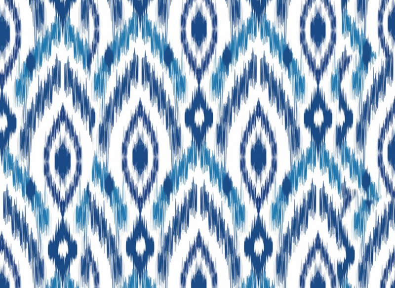 Vinylmatta textur blå ikat-mönster - Tenstickers