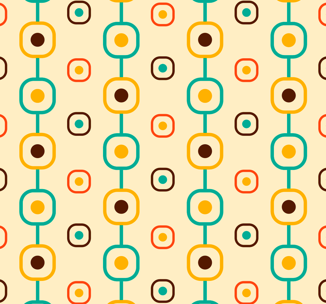 Vinylmatta årgång 60-tals geometrisk - Tenstickers