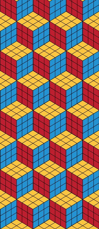 Vinylmatta årgång rubikskub originalmönster - Tenstickers