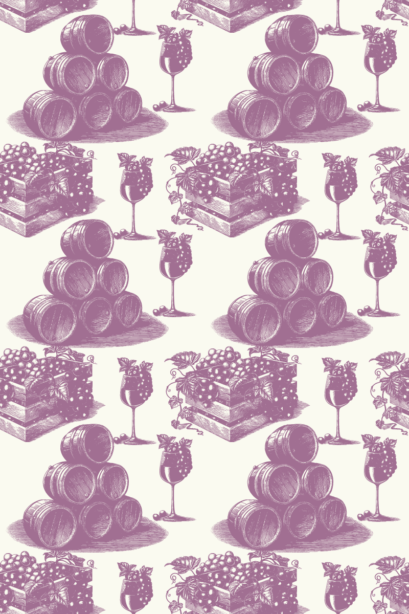 Vinylmatta årgång franskt vintage mönster i violett - Tenstickers