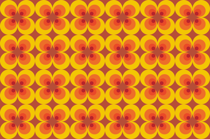 Vinylmatta årgång 70-tals retro cirklar - Tenstickers