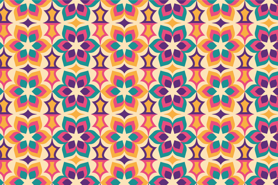 Vinylmatta årgång 70-talsblommor - Tenstickers