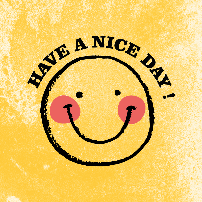 Vinylmattor med fraser glad dag smiley design - Tenstickers