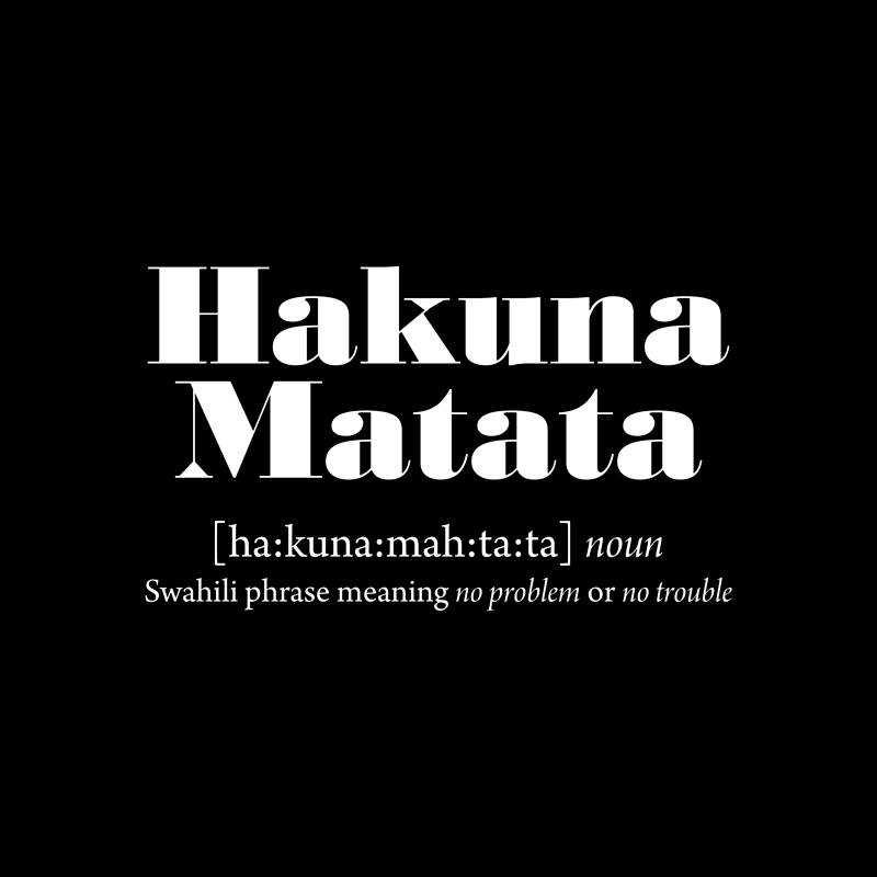 Vinylmattor med fraser hakuna matata betydelse - Tenstickers