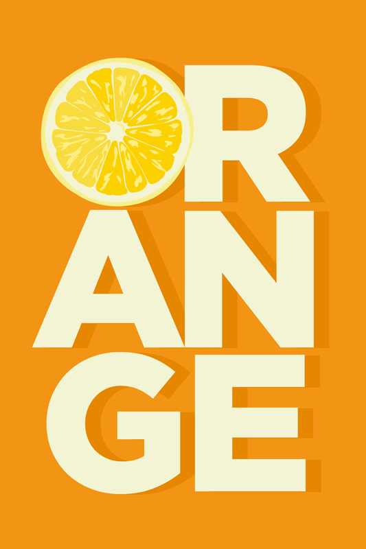 Vinylmattor med fraser i skivad orange text - Tenstickers