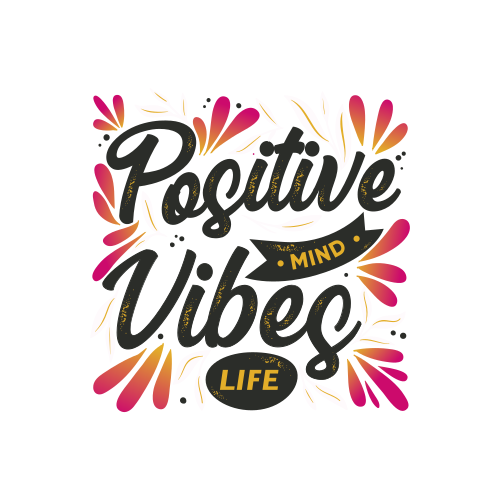 Vinylmattor med fraser positivt sinne positiva vibbar - Tenstickers