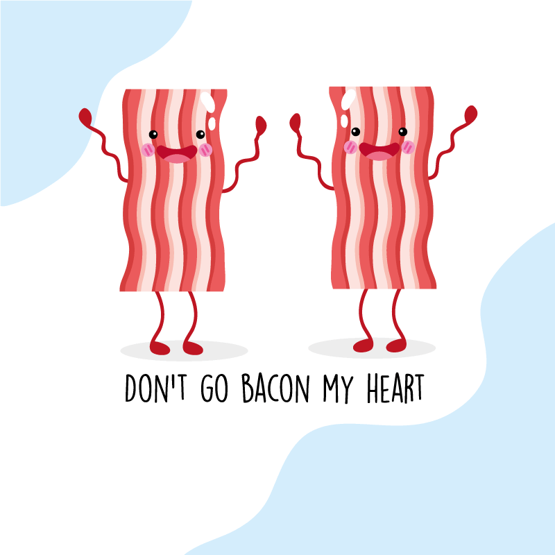 Vinylmattor med fraser rolig citat med bacon - Tenstickers