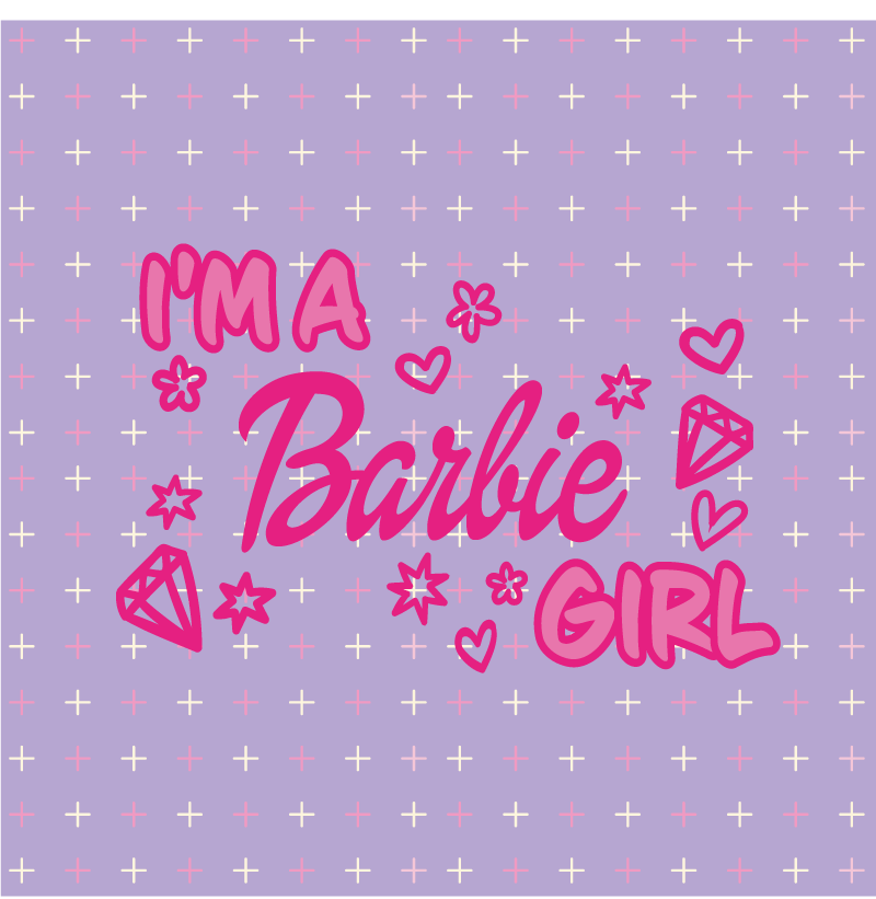 Vinylmattor med fraser jag är en barbie-tjej - Tenstickers