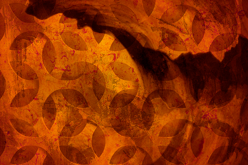 Vinylmatta geometrisk abstrakt i orange - Tenstickers