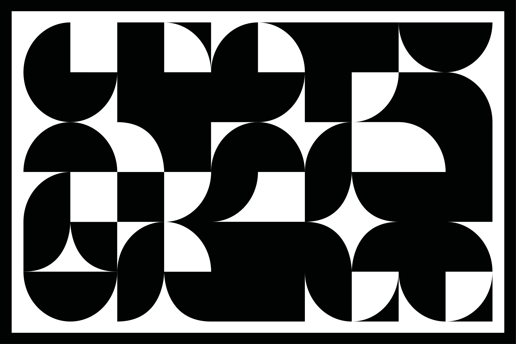 Vinylmatta geometrisk svart cirkel mönster - Tenstickers