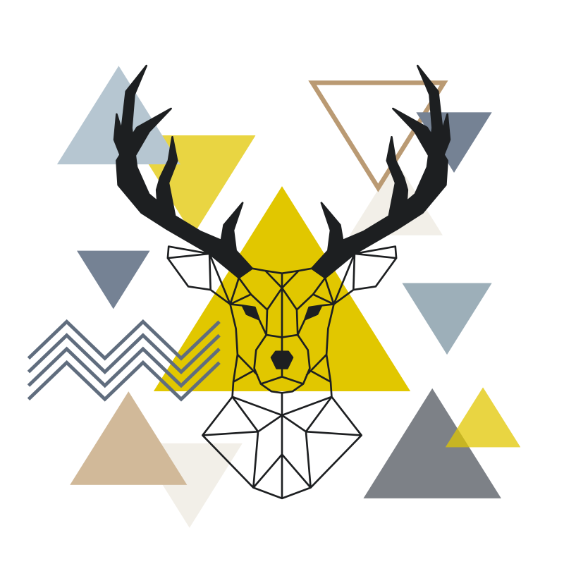 Vinylmatta geometrisk geometrisk älg - Tenstickers