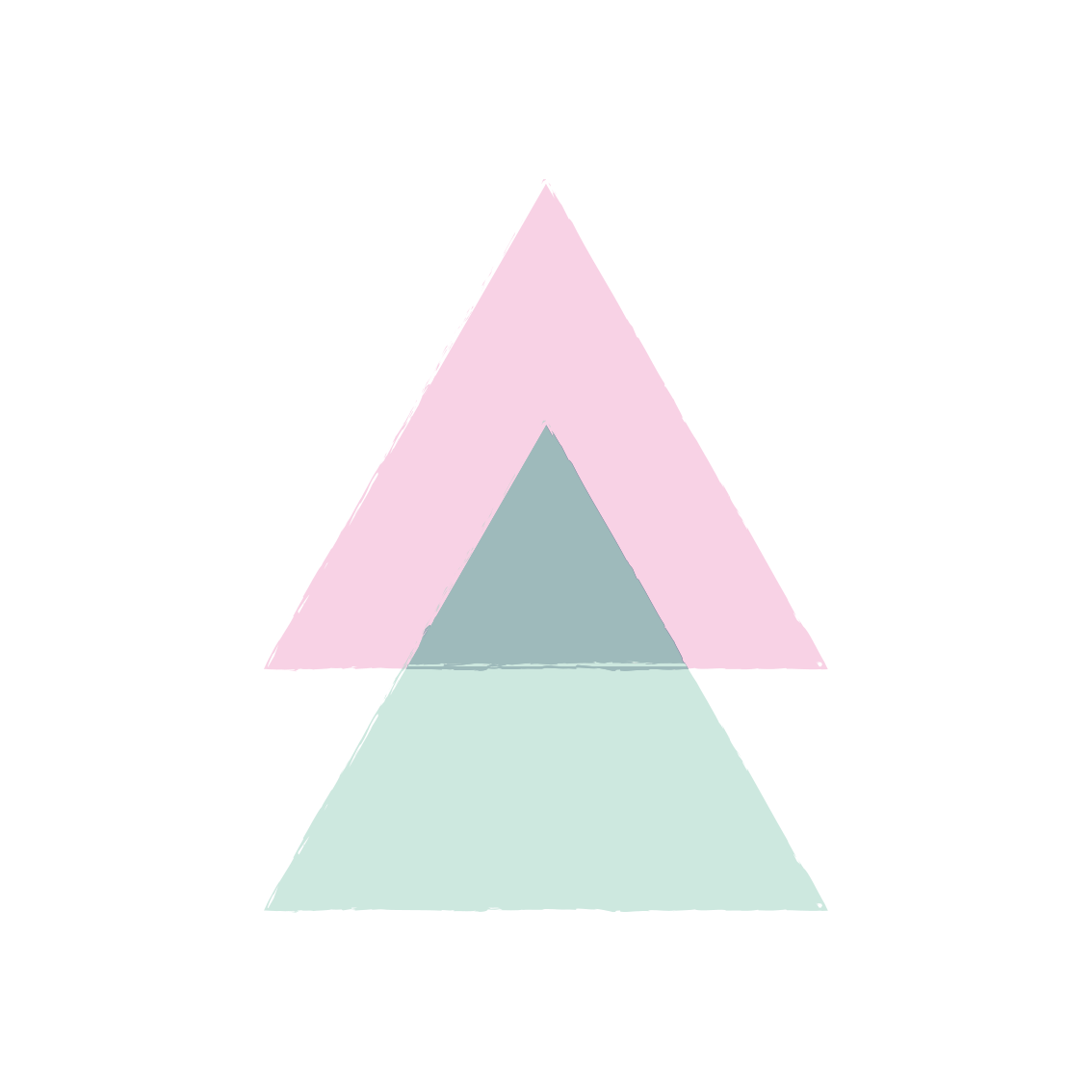 Vinylmatta geometrisk blå och rosa trianglar - Tenstickers
