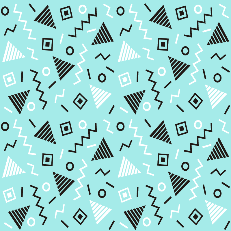 Vinylmatta geometrisk 80-tals memphis stilmönster - Tenstickers