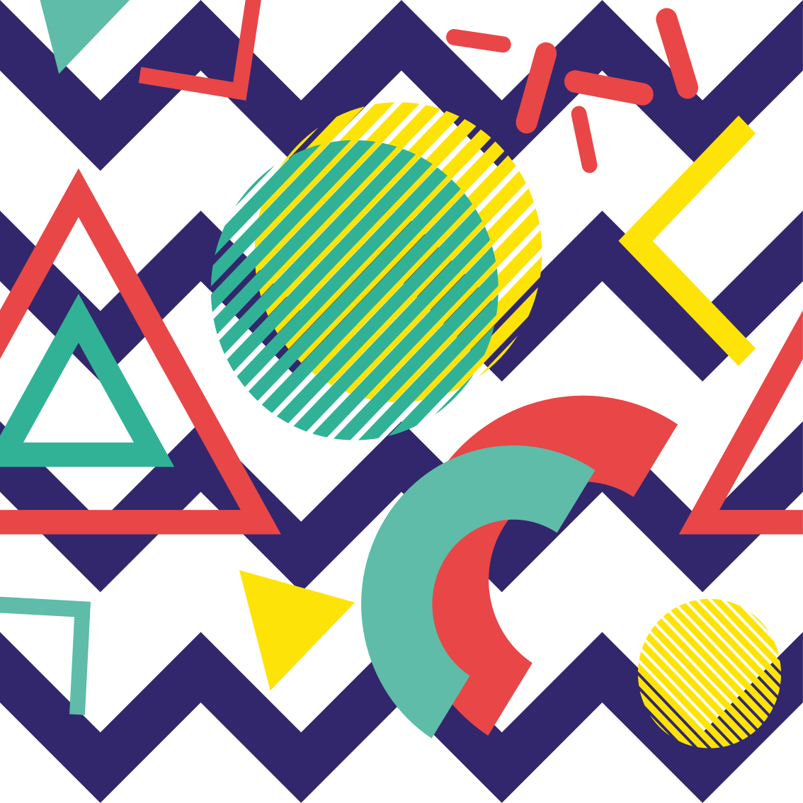 Vinylmatta geometrisk starkfärgade mönster - Tenstickers