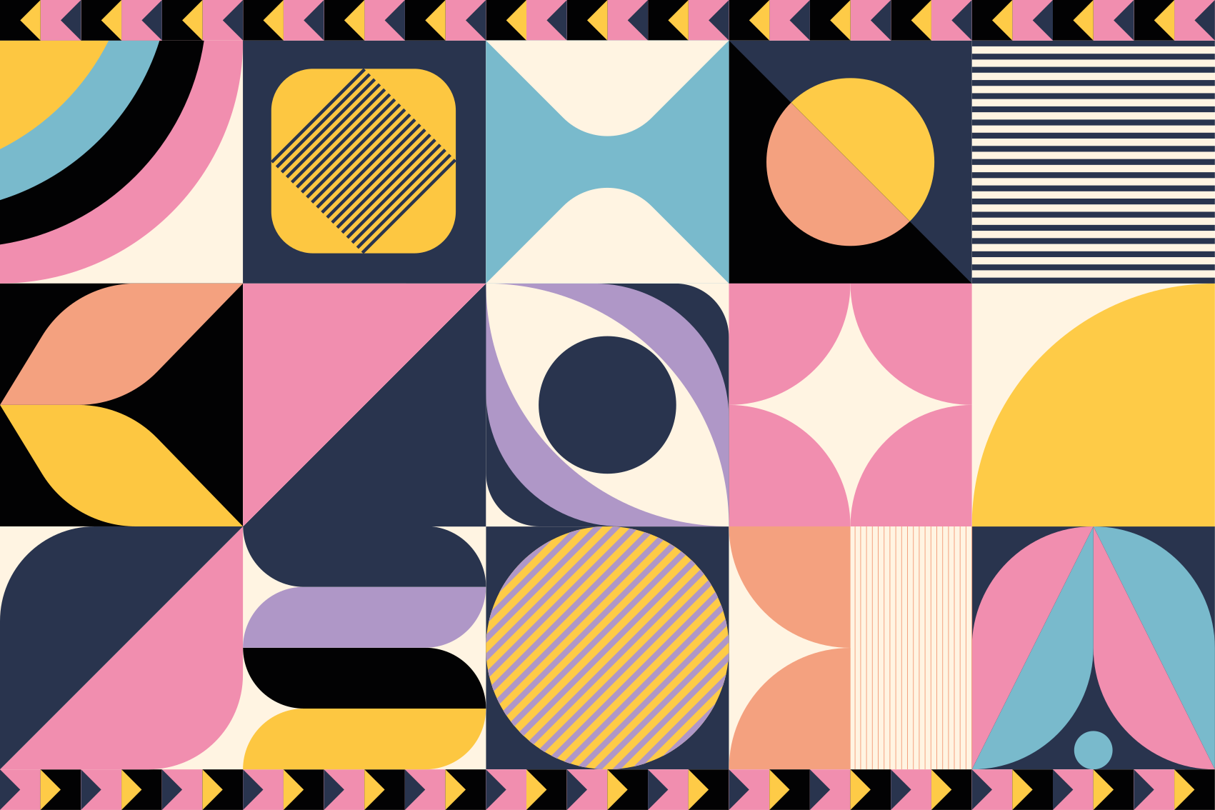 Vinylmatta geometrisk flerfigursmålning - Tenstickers