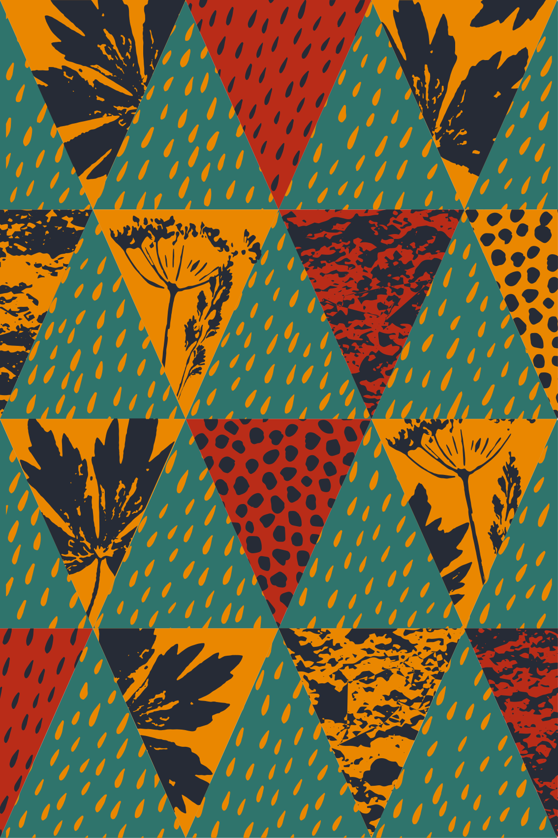 Vinylmatta geometrisk regn geometrisk konst - Tenstickers