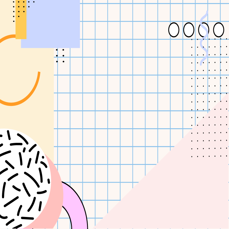 Vinylmatta geometrisk 80-tals abstrakta rutor med färg - Tenstickers