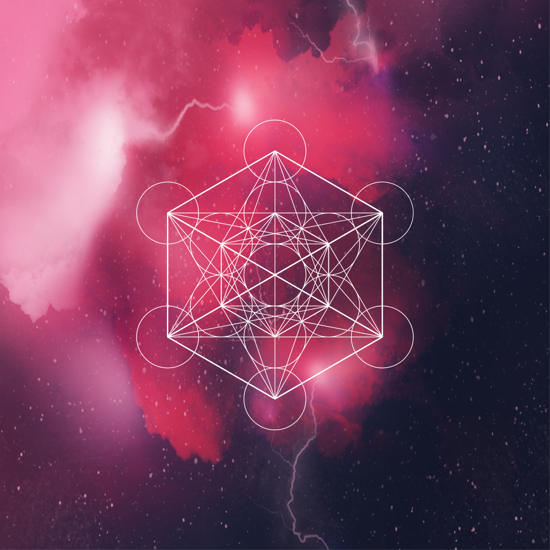 Vinylmatta geometrisk metatron-symbol - Tenstickers