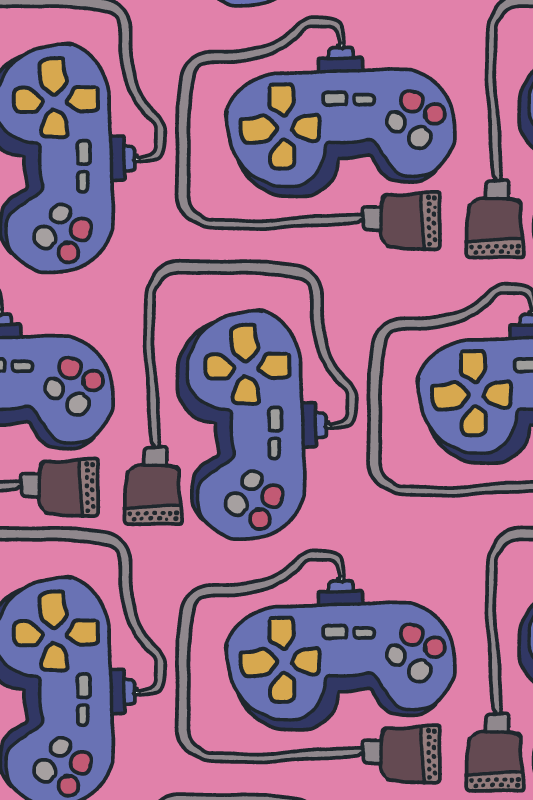 Vinylmatta spel retro kontrollmönster - Tenstickers