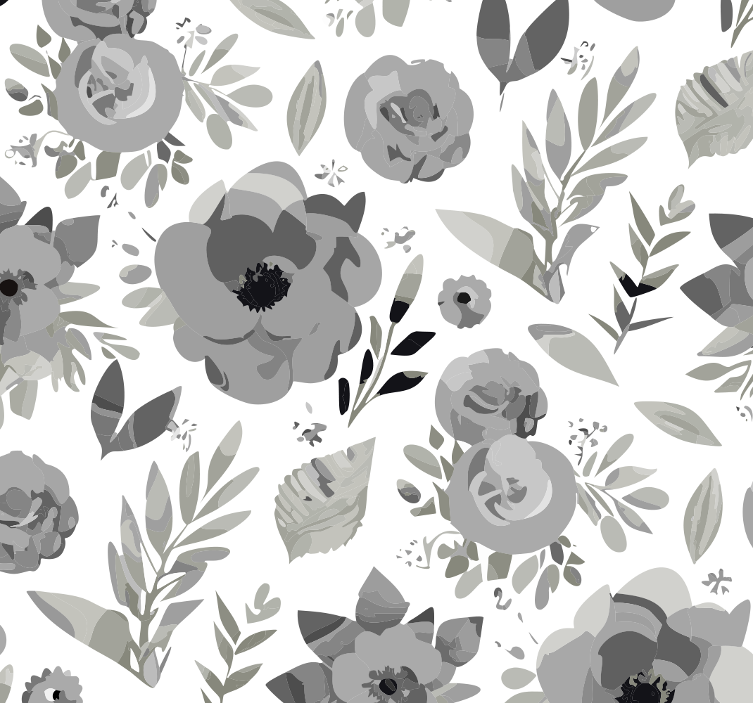 Vinylmatta grå aquarella blommor - Tenstickers