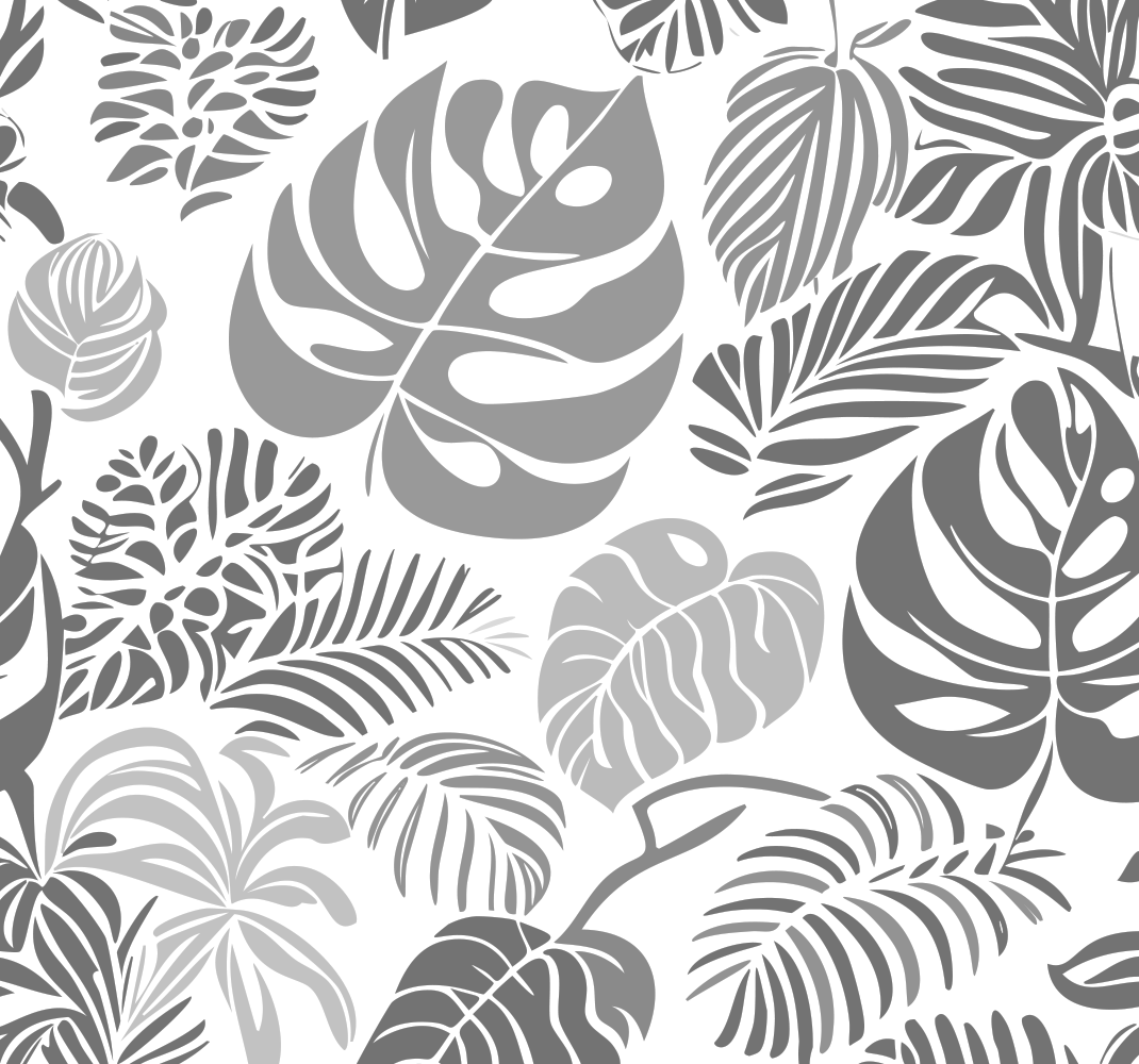 Vinylmatta grå monstera blad - Tenstickers