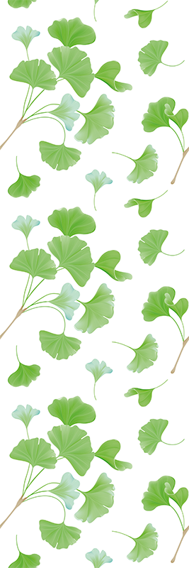 Vinylmatta entré ginkgo blad oljemålad - Tenstickers