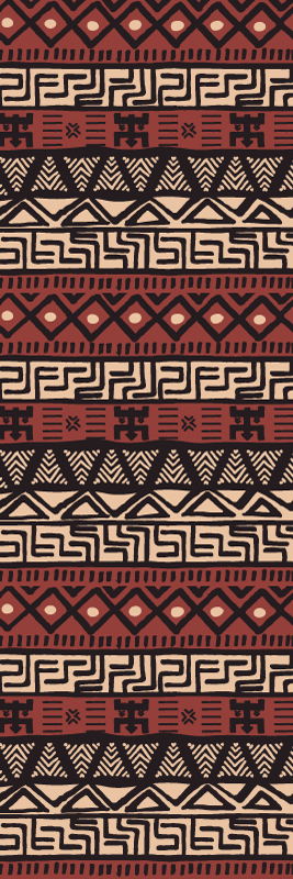 Vinylmatta entré tribal mönster mörkröd - Tenstickers