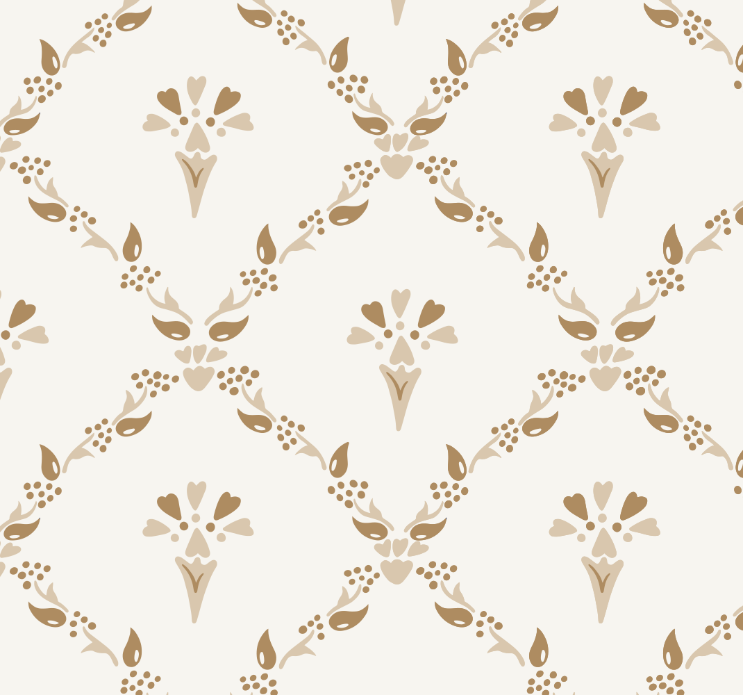 Vinylmatta beige hexagonalt blommönster - Tenstickers