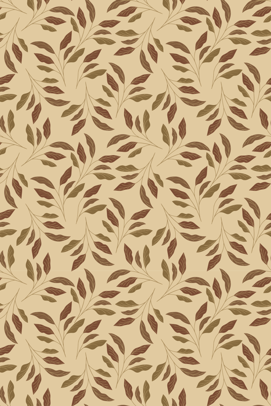 Vinylmatta beige bladig elegans - Tenstickers