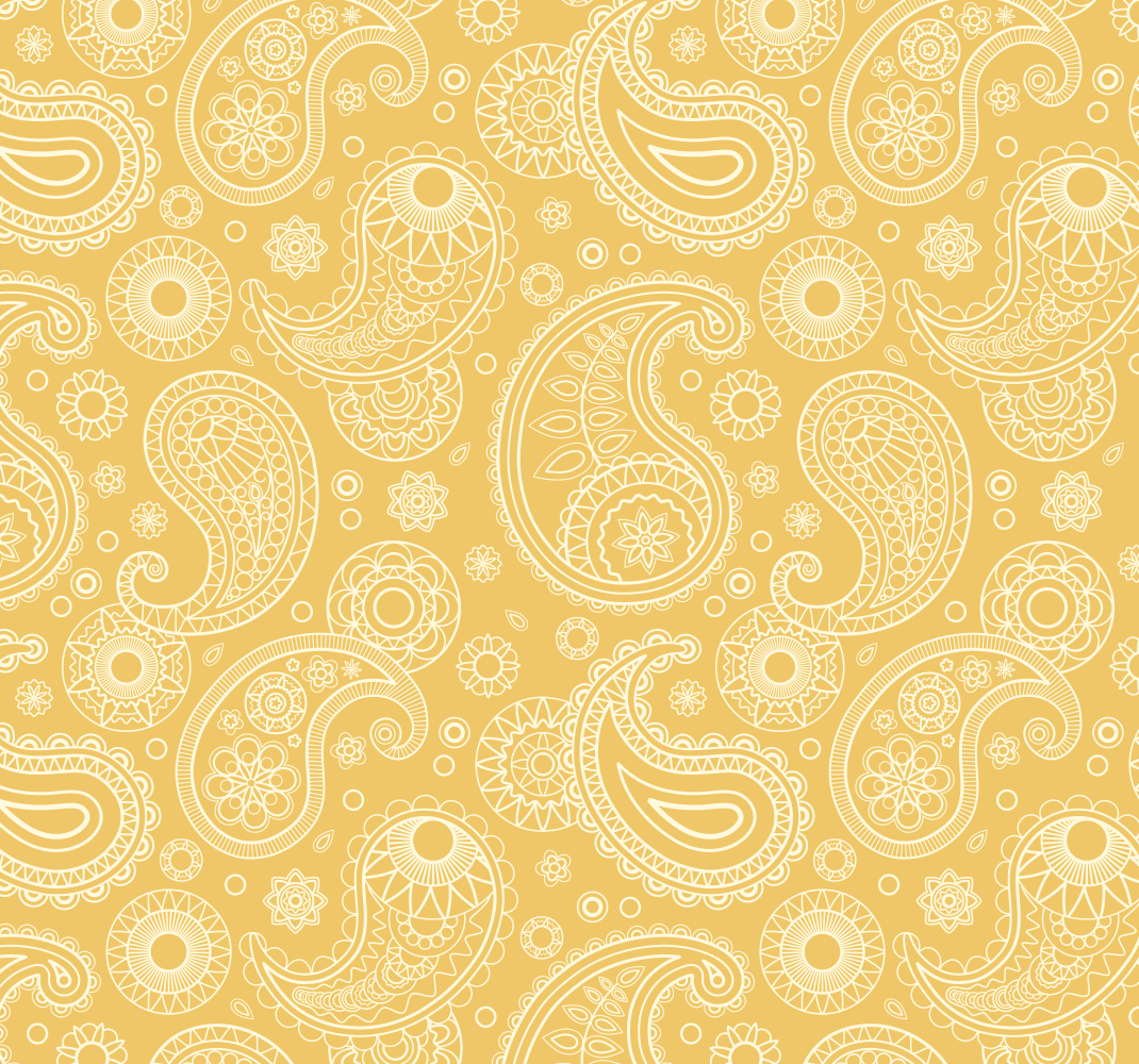 Vinylmatta gul arabisk paisley - Tenstickers