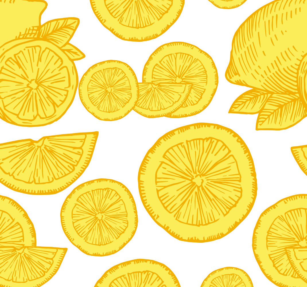Vinylmatta gul apelsin och citron skiss - Tenstickers