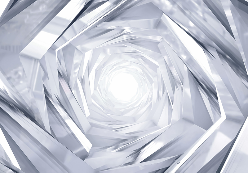 Vinylmatta vit abstrakt geometrisk tunnel - Tenstickers
