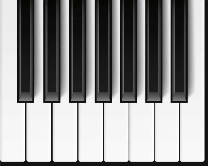Vinylmatta vit pianotangenter - Tenstickers