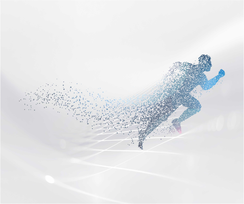 Running abstract vinylmatta vit - Tenstickers