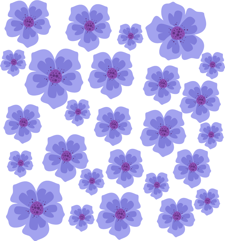 Vinylmatta lila lila blommor för cykel - Tenstickers