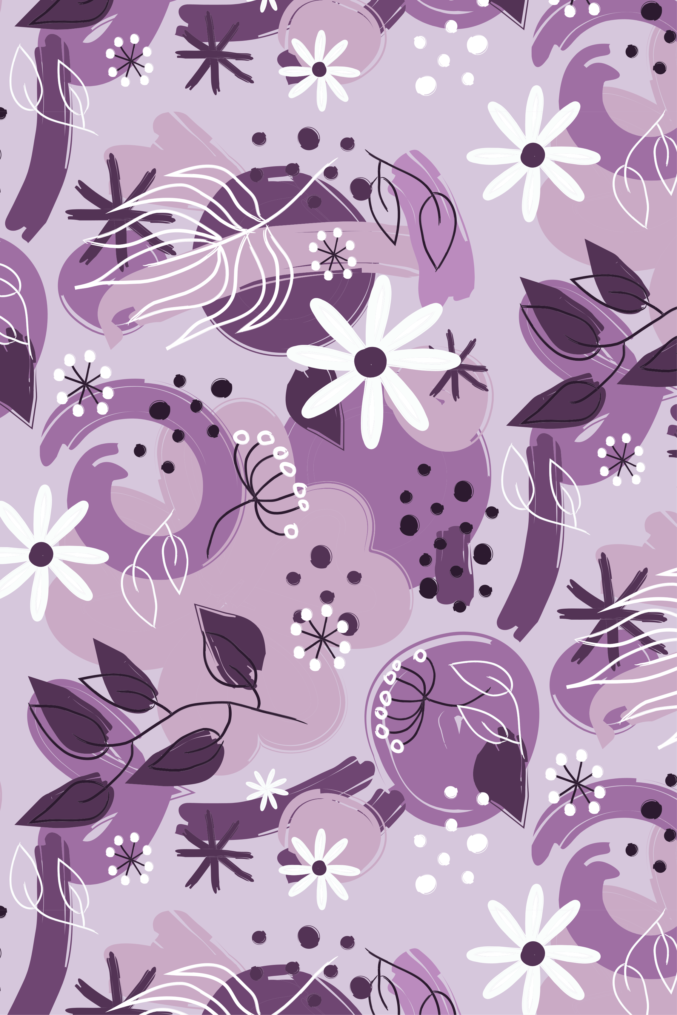 Vinylmatta lila olika lila blommor - Tenstickers