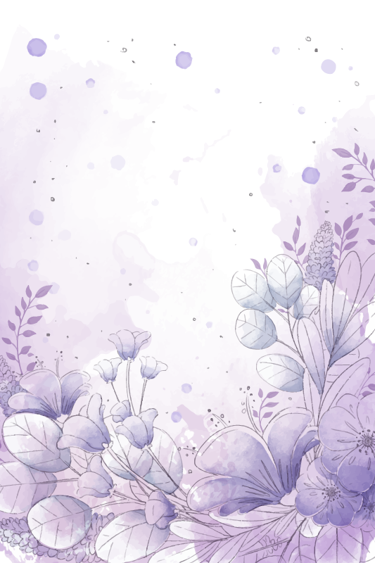 Vinylmatta lila lila och blå blommor - Tenstickers