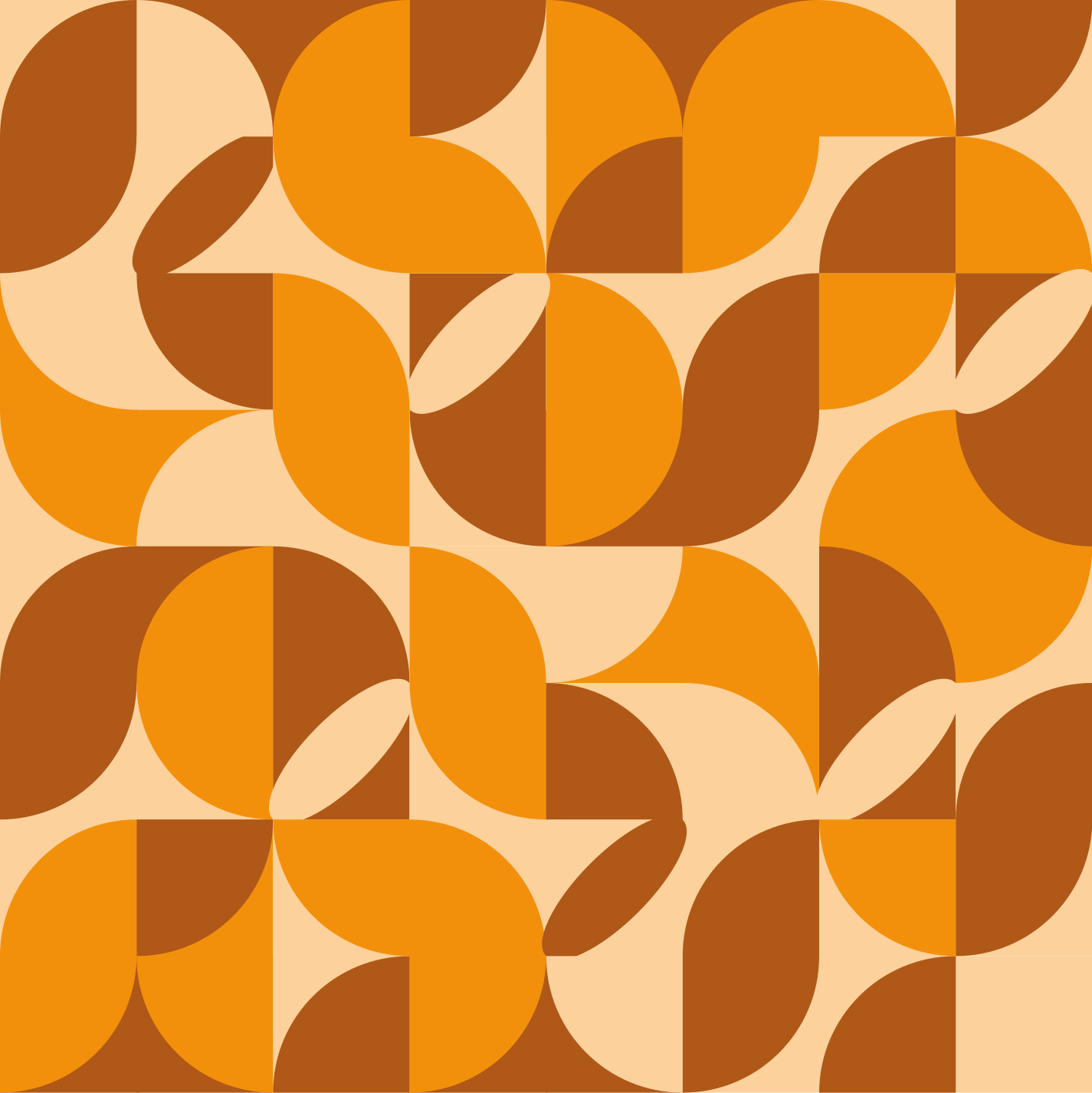 Vinylmatta orange retro orange figurer - Tenstickers