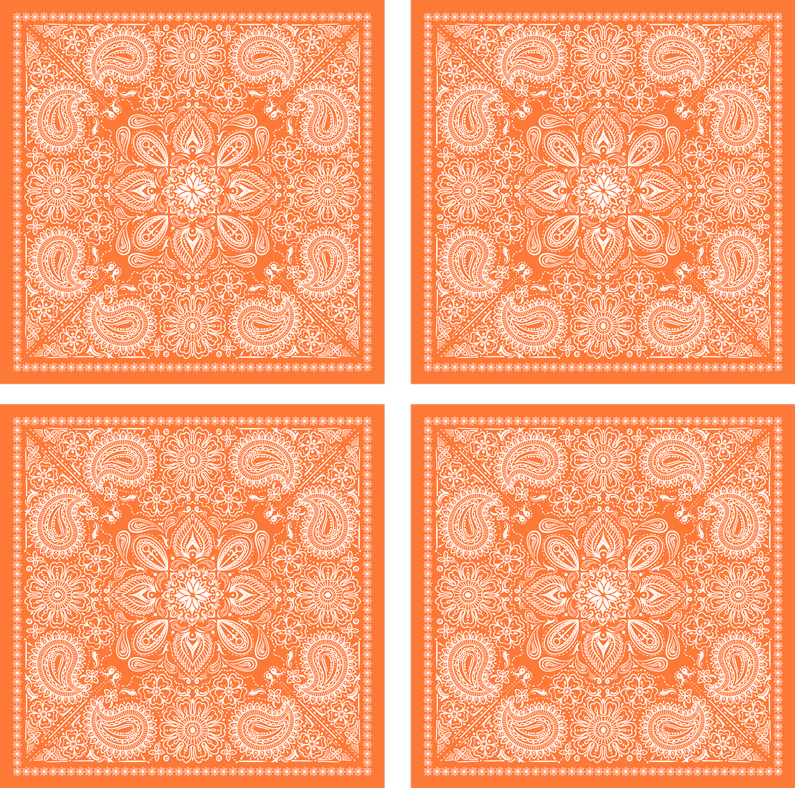 Vinylmatta orange paisleymönster - Tenstickers