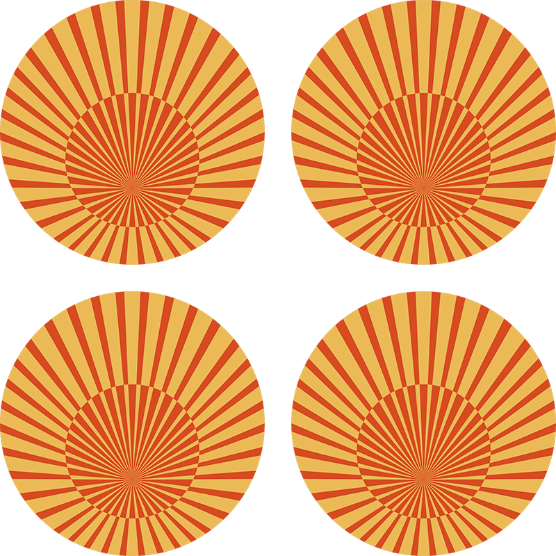 Vinylmatta orange 70-tals solcirkel - Tenstickers