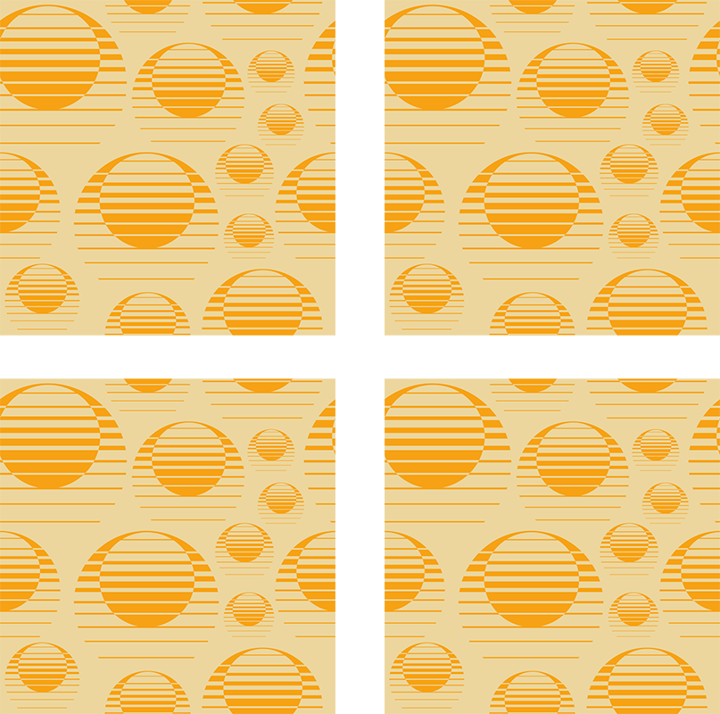 Vinylmatta orange retro solritning - Tenstickers